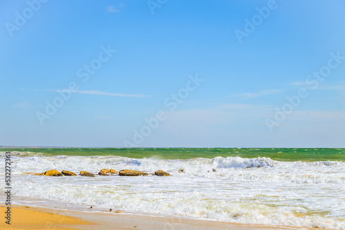 Sea surf. Feodosia Bay in Black sea. photo