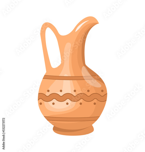 A ceramic pot flat illustration vector 