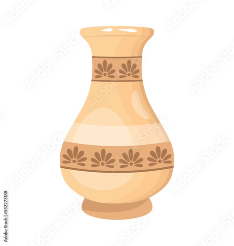 A ceramic pot flat illustration vector 