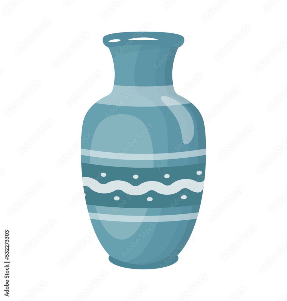 A ceramic pot flat illustration vector 