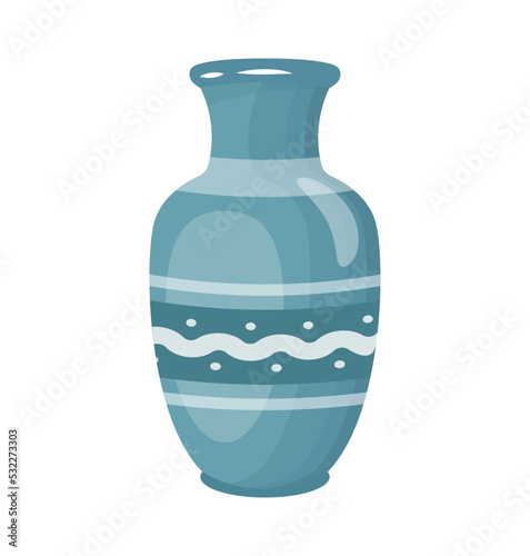 A ceramic pot flat illustration vector 