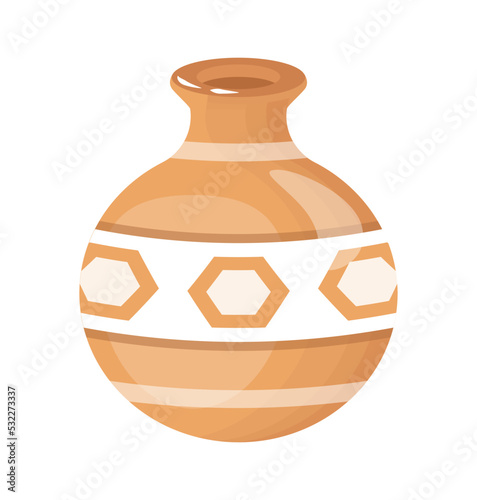 A ceramic pot flat illustration vector 
