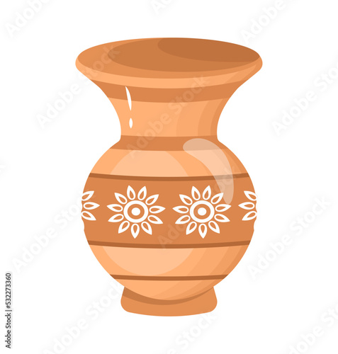 A ceramic pot flat illustration vector 