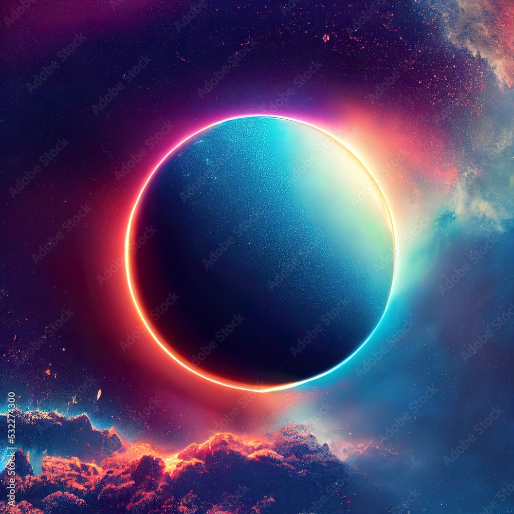 3D Render of the space nebula. 