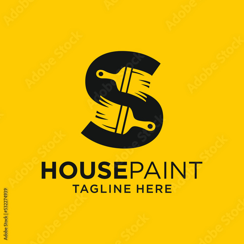Letter S Paint Brush Logo Design Template Inspiration, Vector Illustration.