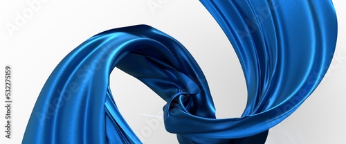 Φωτογραφία 3D render abstract background of smooth lines of spline blue waves