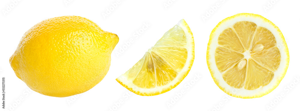 Ripe lemon isolated on transparent background. PNG format	
 - obrazy, fototapety, plakaty 
