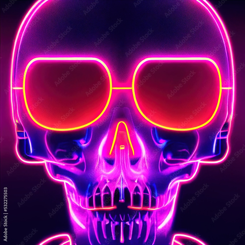 3D render of the abstract robot skull