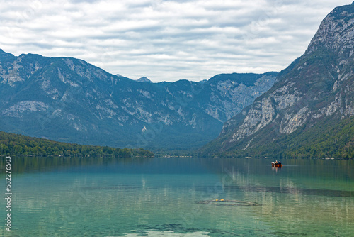 view over lake Bohinj in Slovenia