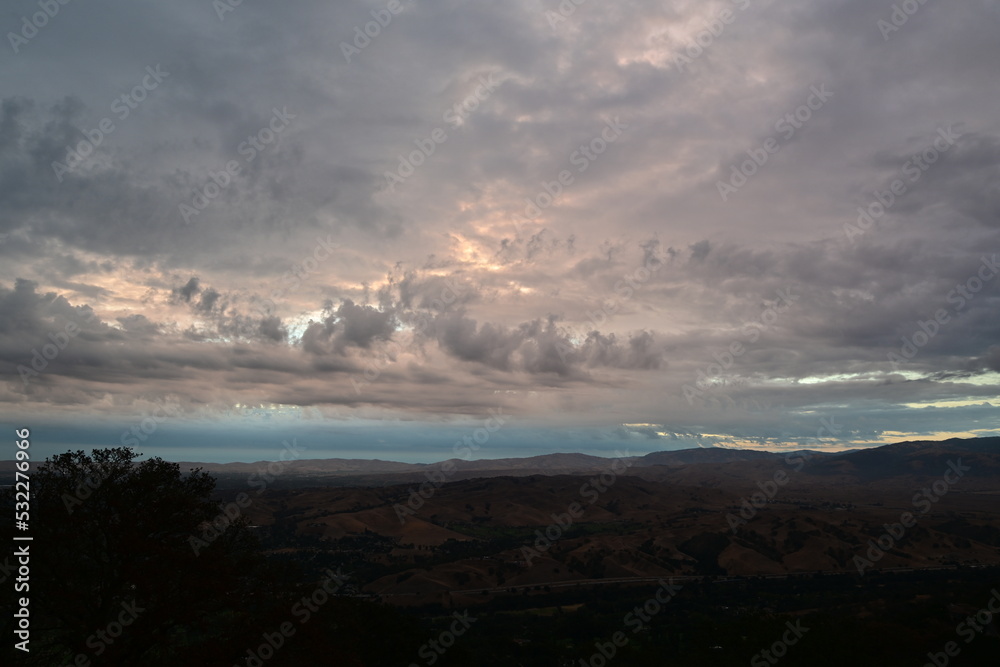 time clouds over the mountains