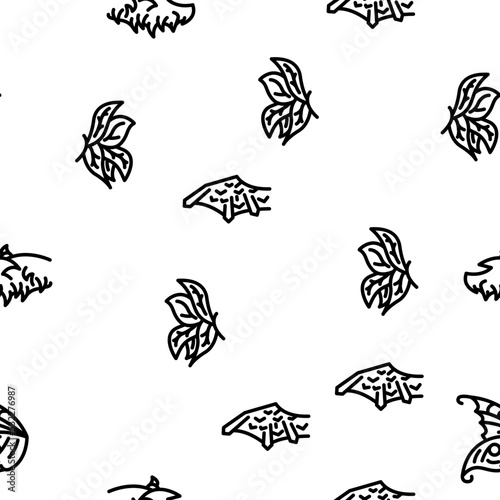 Wing Fly Animal, Bird And Insect vector seamless pattern thin line illustration