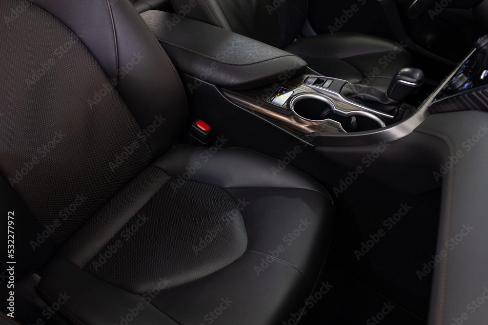 The interior of a modern car
