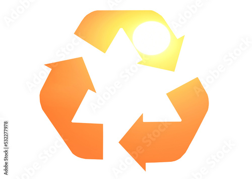 Wallpaper Mural Recycling Symbol showing the sun as renewable energy. Sustainability concept  Torontodigital.ca