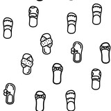 Home Footwear Comfortable Shoes vector seamless pattern thin line illustration
