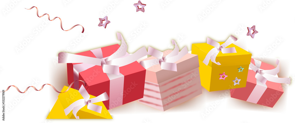 Fototapeta premium gift boxes with ribbon