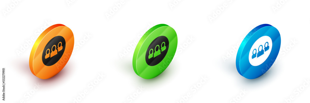 Isometric Project team base icon isolated on white background. Business analysis and planning, consulting, team work, project management. Circle button. Vector Isometric Project team base icon isolated on white background. Business analysis and planning, consulting, team work, project management. Circle button. Vector