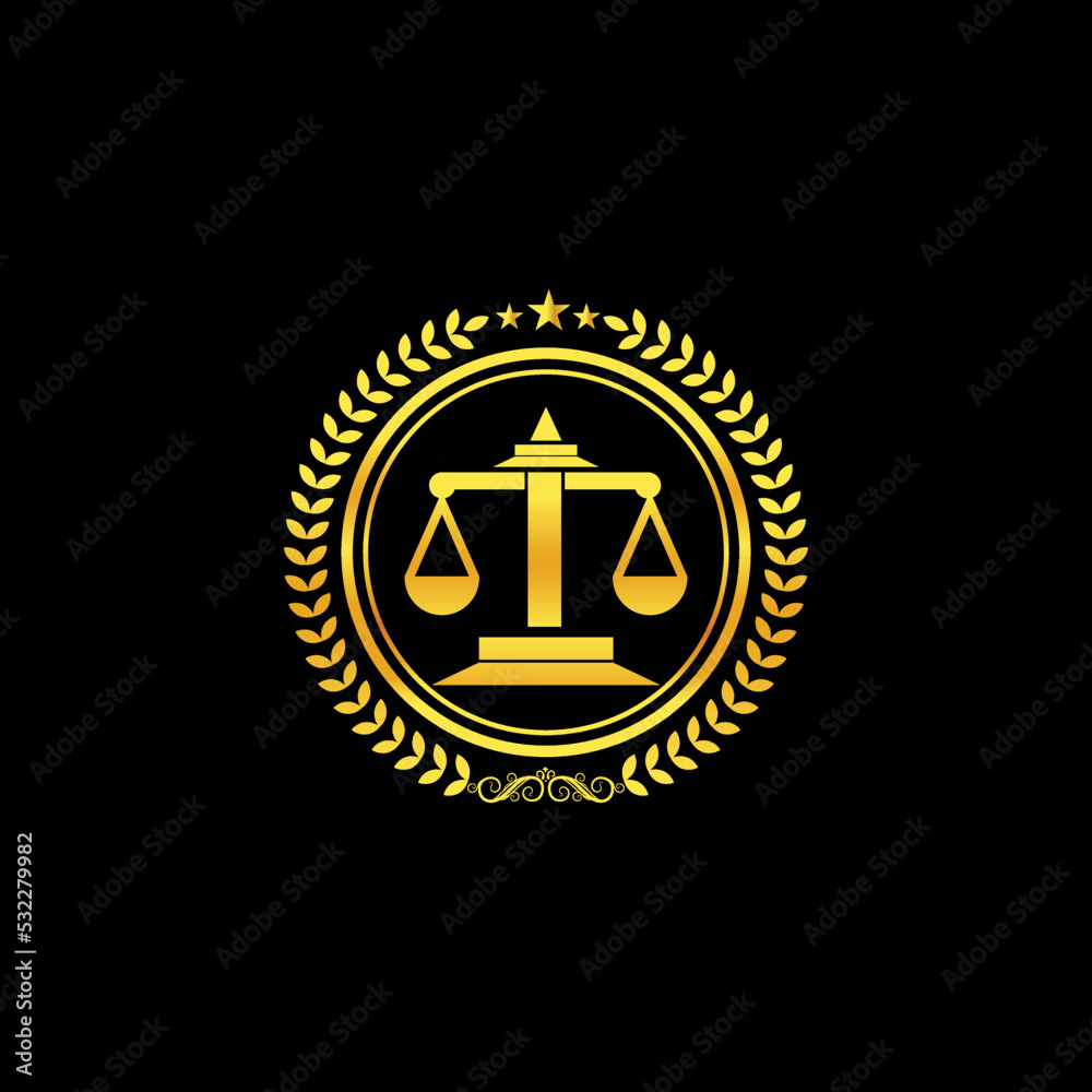 The elegant gold justice logo is perfect for a lawyer's office