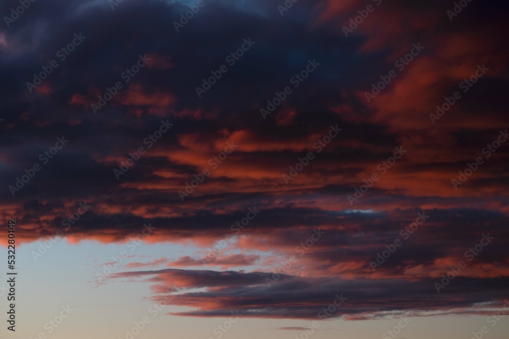 Dark Clouds After a Storm in the Evening