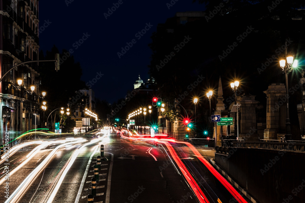 światła noc miasto Madryt