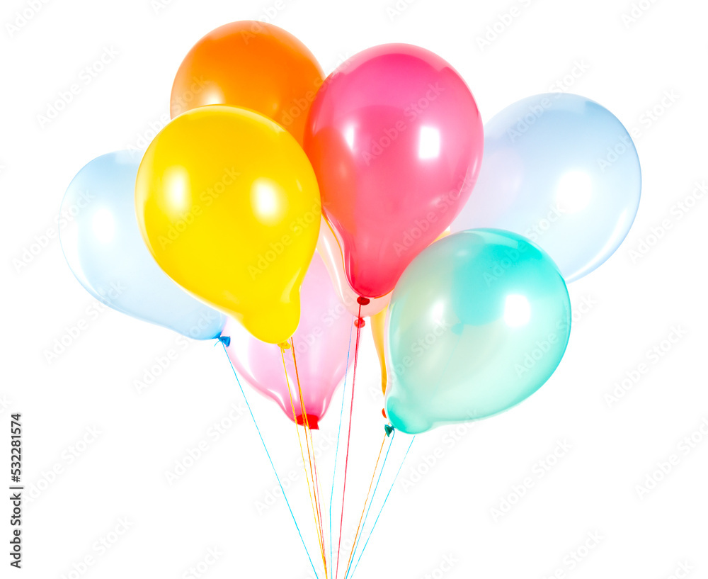 Colorful balloons isolated on transparent background Colorful balloons isolated on transparent background