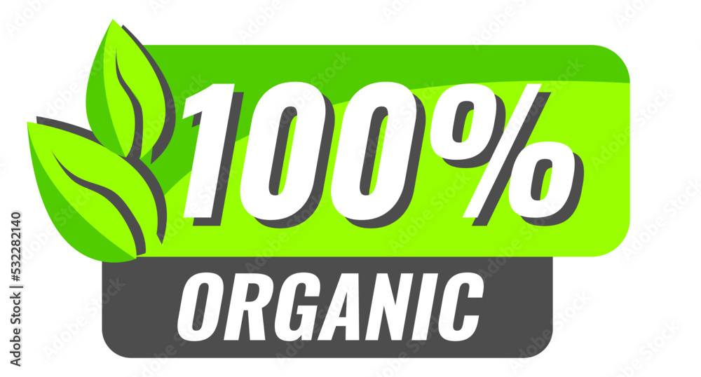 100% Green Healthy Organic Natural Eco Bio Food Products Label Stamp. Natural products stickers, label, badge and logo. Ecology icon. Logo template with green leaves for organic and eco friendly 100% Green Healthy Organic Natural Eco Bio Food Products Label Stamp. Natural products stickers, label, badge and logo. Ecology icon. Logo template with green leaves for organic and eco friendly