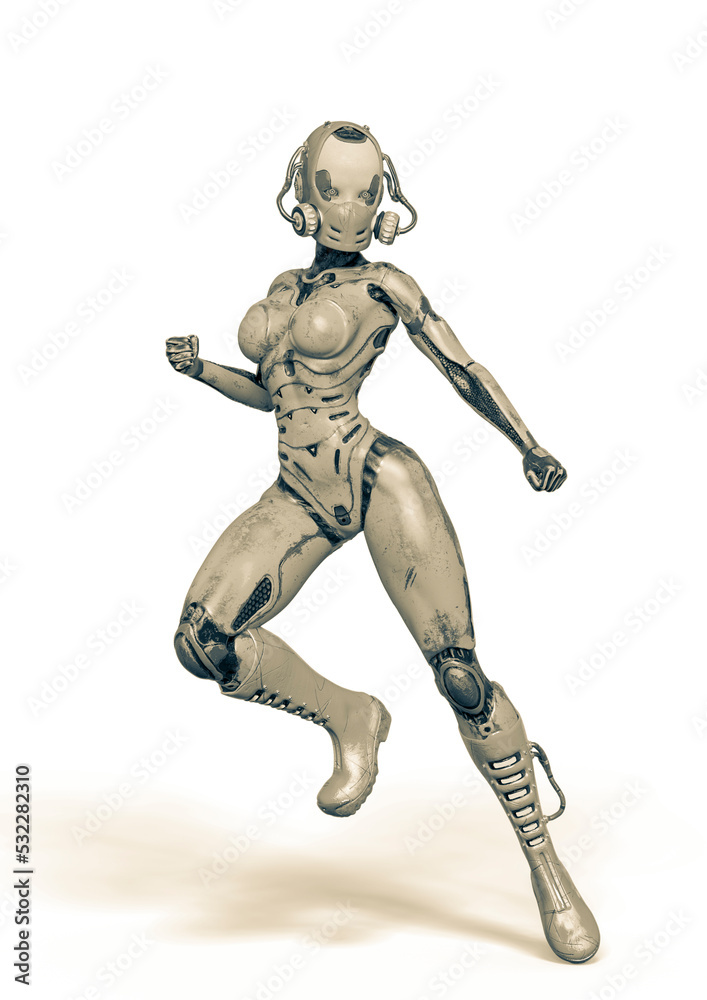 super gynoid in action pose super gynoid in action pose