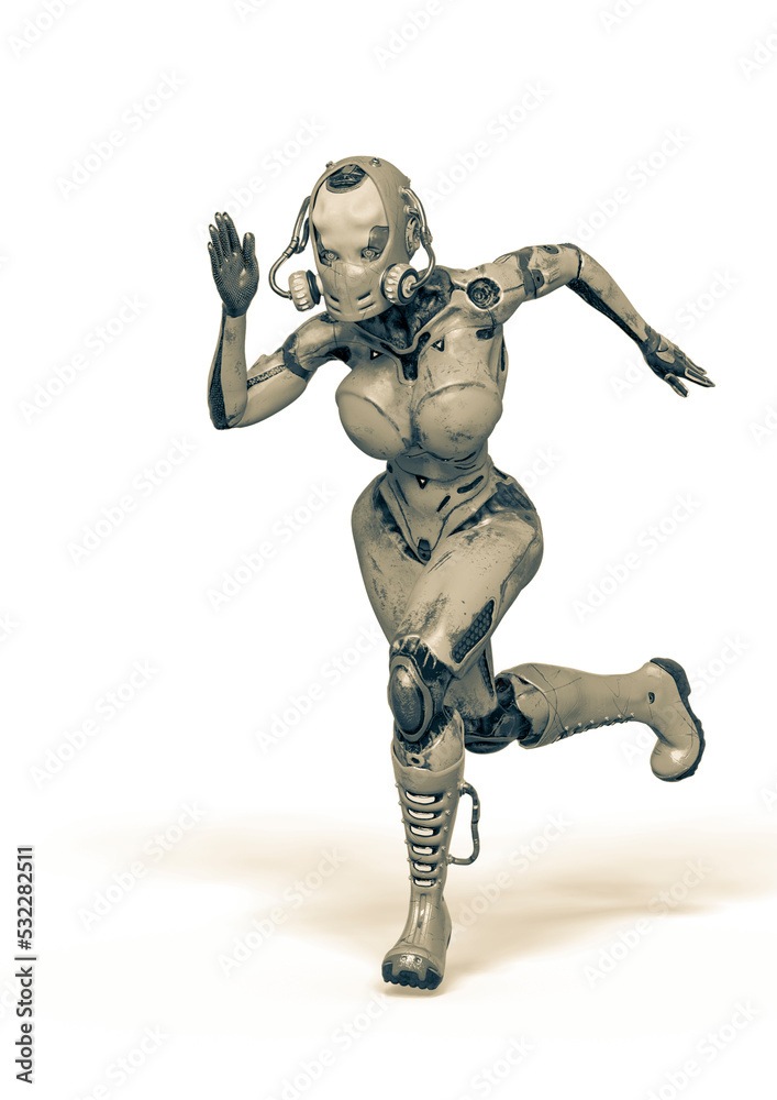 super gynoid is running in action super gynoid is running in action