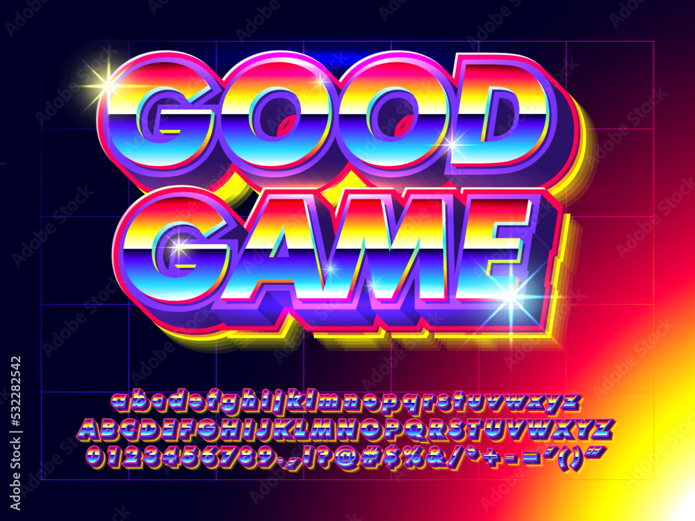 Good Game Neon Futuristic Space and Sc-fi Text Effect