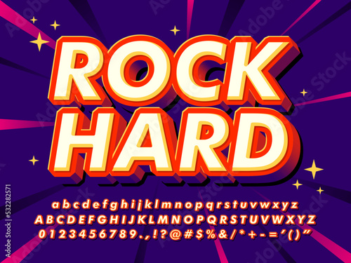 Bold Orange Rock Hard Modern 3d Pop Text Effect 