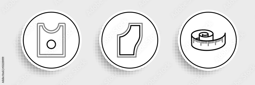Set line Tape measure, Sewing Pattern and icon. Vector Set line Tape measure, Sewing Pattern and icon. Vector