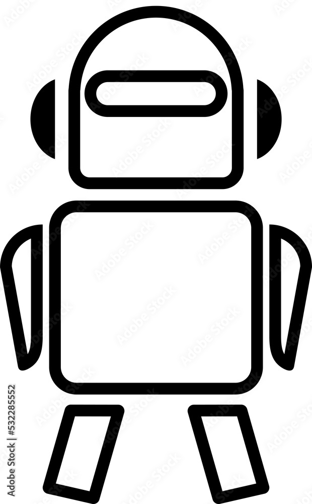 Isolated icon of a robot. Concept of automation and robotics. Isolated icon of a robot. Concept of automation and robotics.