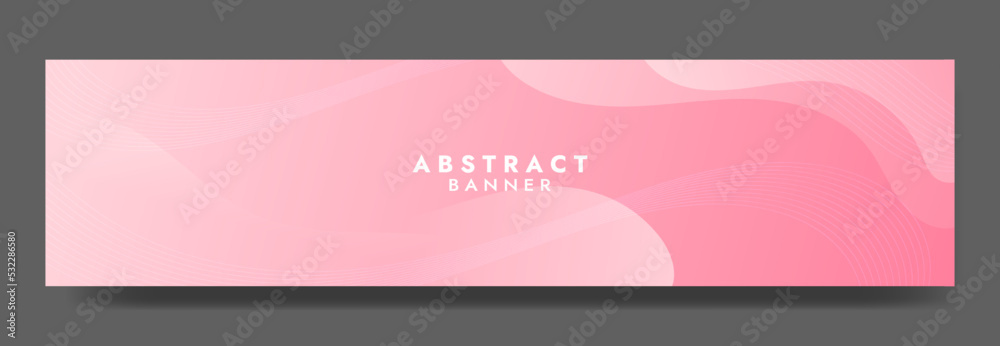 Abstract Pink Fluid Banner Template. Modern background design. gradient color. Dynamic Waves. Liquid shapes composition. Fit for banners