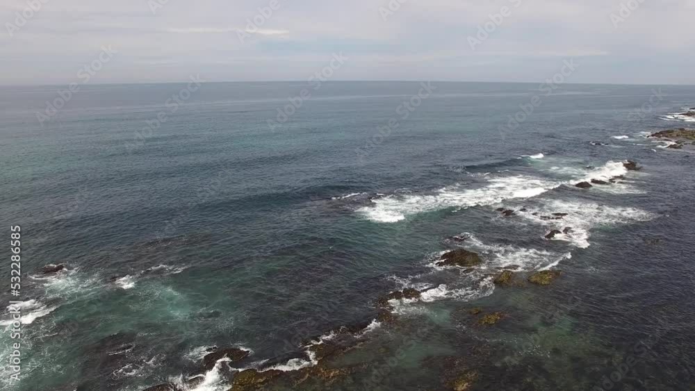 Sea waves. Ocean waves. Top view. Atlantic Ocean Surface with Waves and Splashes Sea waves. Ocean waves. Top view. Atlantic Ocean Surface with Waves and Splashes