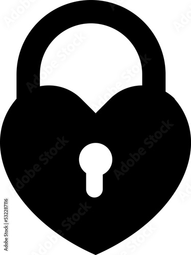 Heart lock sign icon or logo. Heart shape lock, Locked heart shaped padlock vector illustration.