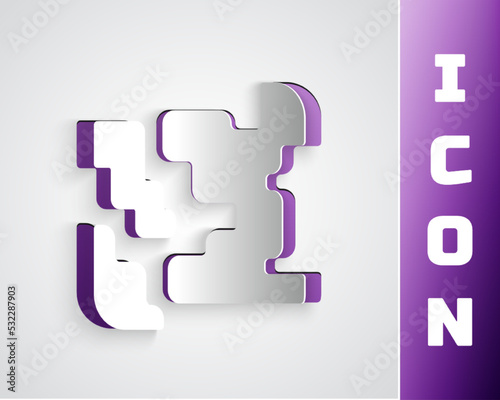 Paper cut Gaseous icon isolated on grey background. Changing the state of matter in gas. Paper art style. Vector