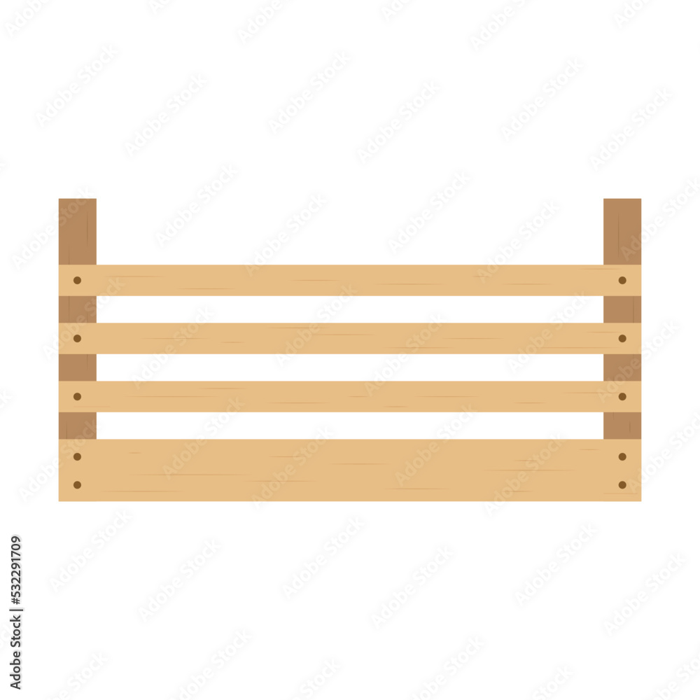 Wooden box icon in flat style. vector illustration Wooden box icon in flat style. vector illustration