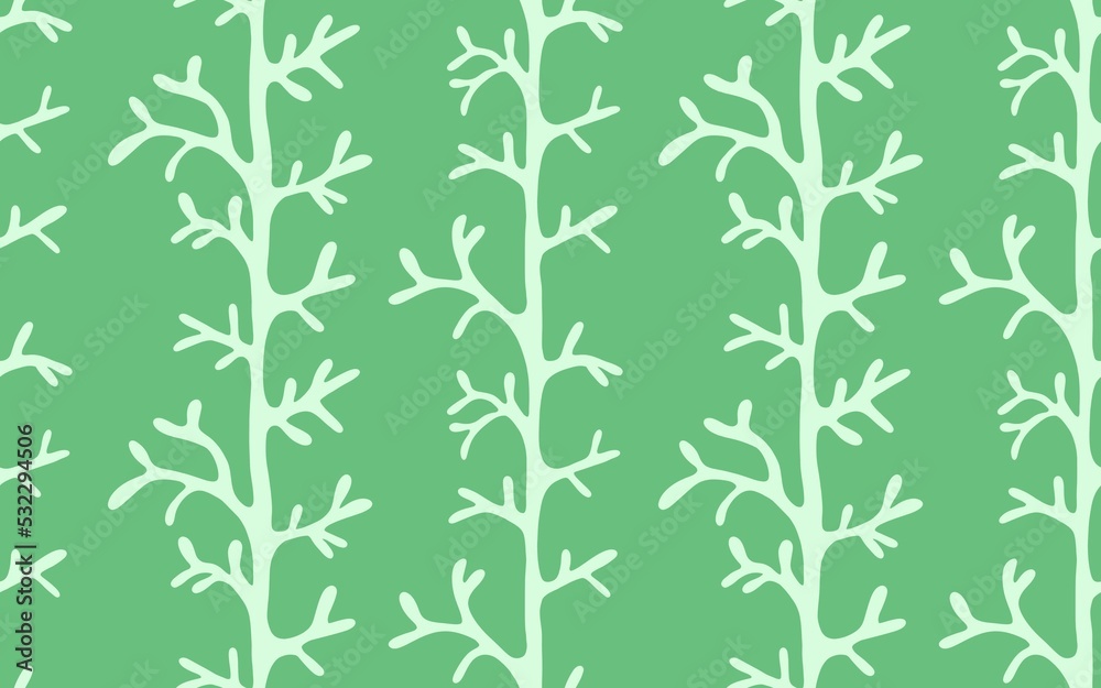 Flora abstract branches seamless leaves pattern for kitchen textiles and fabrics and linens and wrapping