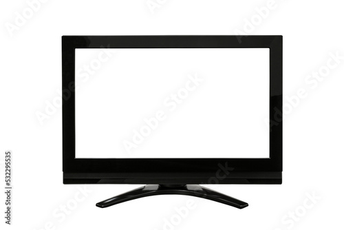 Modern television with cut out screen isolated.