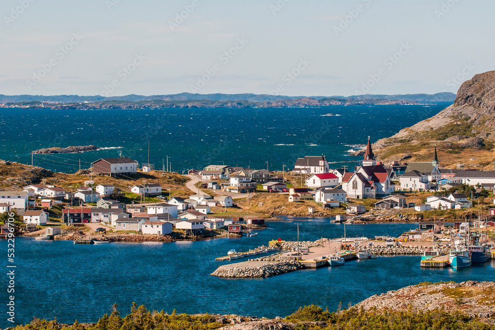 Tilting village, Fogo Island, Newfoundland, Canada.