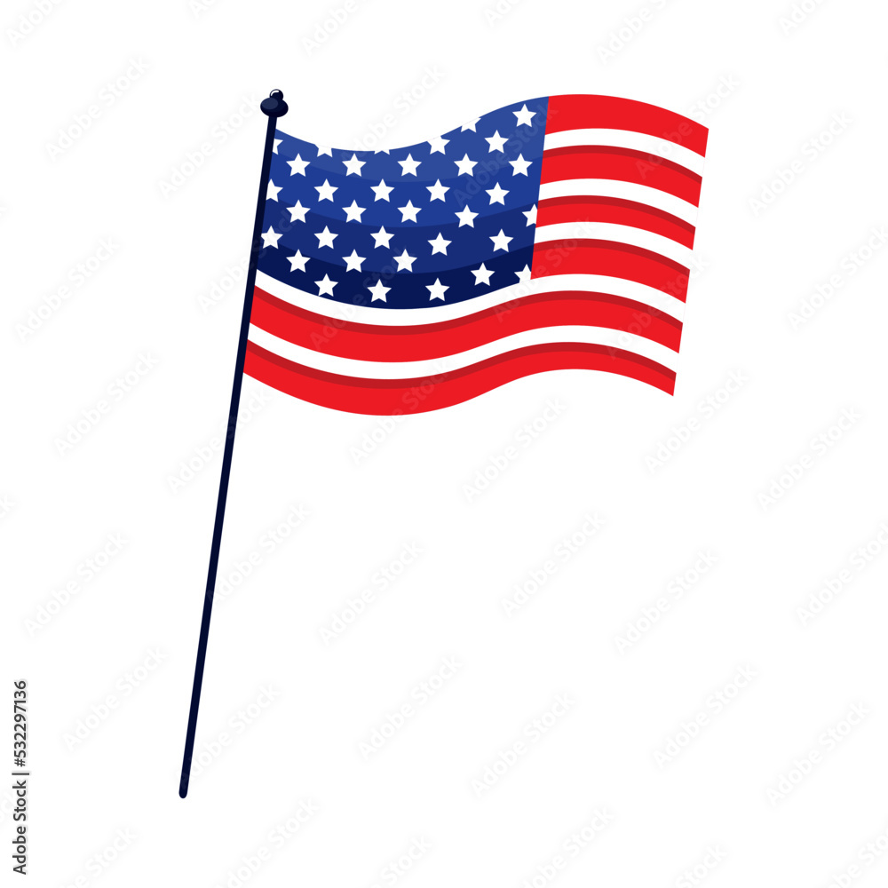Fototapeta premium usa flag in pole