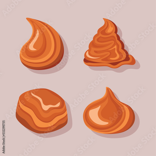 four sweet caramels icons