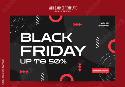 Black Friday sale banner. Social media vector illustration template for website and mobile website development, email and newsletter design, marketing material.
