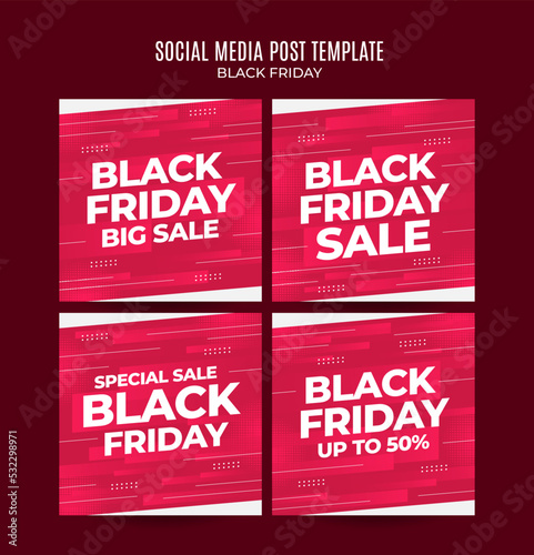 Black Friday sale banner. Social media vector illustration template for website and mobile website development, email and newsletter design, marketing material.