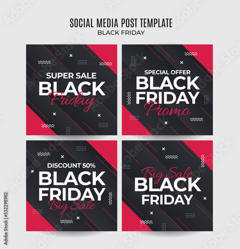 Black Friday sale banner. Social media vector illustration template for website and mobile website development, email and newsletter design, marketing material.