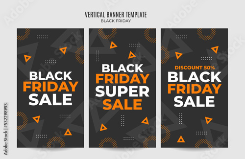 Black Friday sale banner. Social media vector illustration template for website and mobile website development, email and newsletter design, marketing material.