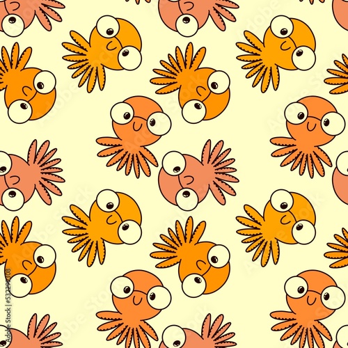 Animals cartoon seamless octopus pattern for wrapping paper and kids clothes print and fabrics and linens