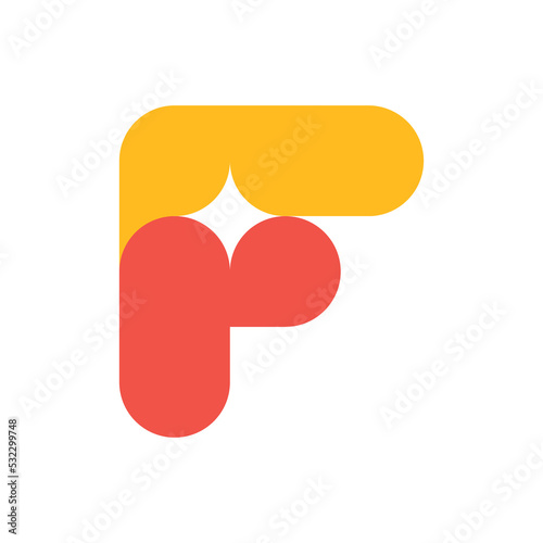 Letter F star spark logo design