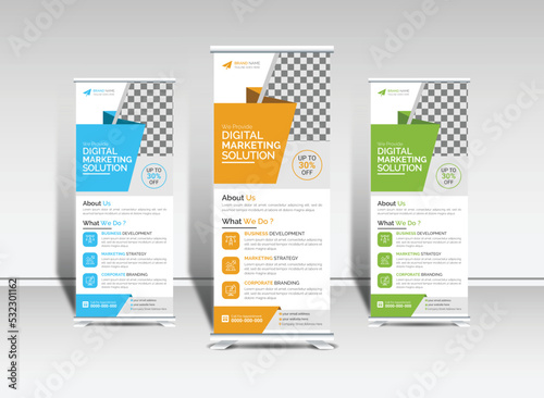 Corporate roll-up banner template creative design