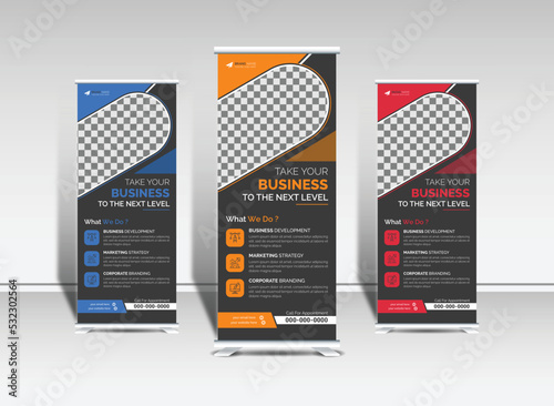 Modern business roll up banner signage standee template unique design