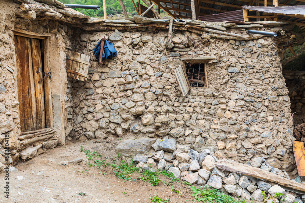 Margib, Sughd Province, Tajikistan. Traditional home in a mountain village.